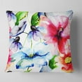 thumbnail image 2 of Designart Watercolor Flowers Everywhere - Floral Throw Pillow - 16x16, 2 of 5