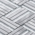 thumbnail image 3 of Modket TDH369AL Aluminum Metallic Silver Foil Glass Parquet Mosaic Tile Kitchen Wall Backsplash, 3 of 5