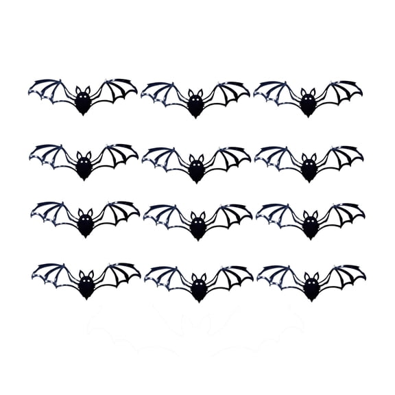 12Pc Halloween Bats Decoration for Home Decor Diy Wall Decal Bathroom Indoor Hallowmas Party Supplies Realistic Pvc Scary Black Sticker