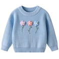 thumbnail image 2 of JAJAHO Baby And Toddler Girls Sweaters 3 Flowers Embroidered Fall Winter Long Sleeve Knitted Pullover Tops 3M-8Y, 2 of 8