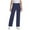 Blue, variant on Lenpel Girls' Dress Pants Elastic High Waisted Straight Leg Twill Casual Trousers School Pants with Pockets 7-16 Y