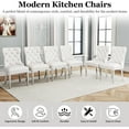 thumbnail image 3 of Velvet Dining Chairs Set of 6, Upholstered Tufted Dining Chairs with Stainless Steel Legs & Pull Ring for Dining Room, Living Room, 3 of 6