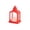 A003- D, variant on Outdoor Lantern, Tealight Candle Holder, Flameless Candle Decorative Lantern, Small Decorative Lamp with Metal Ring Handle, Lightweight Plastic 3.5X2.5 in Red Fixture with Clear