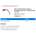 thumbnail image 2 of Idle Air Control Valve Connector - Compatible with 1993 - 1995 Isuzu NPR 5.7L V8 1994, 2 of 2