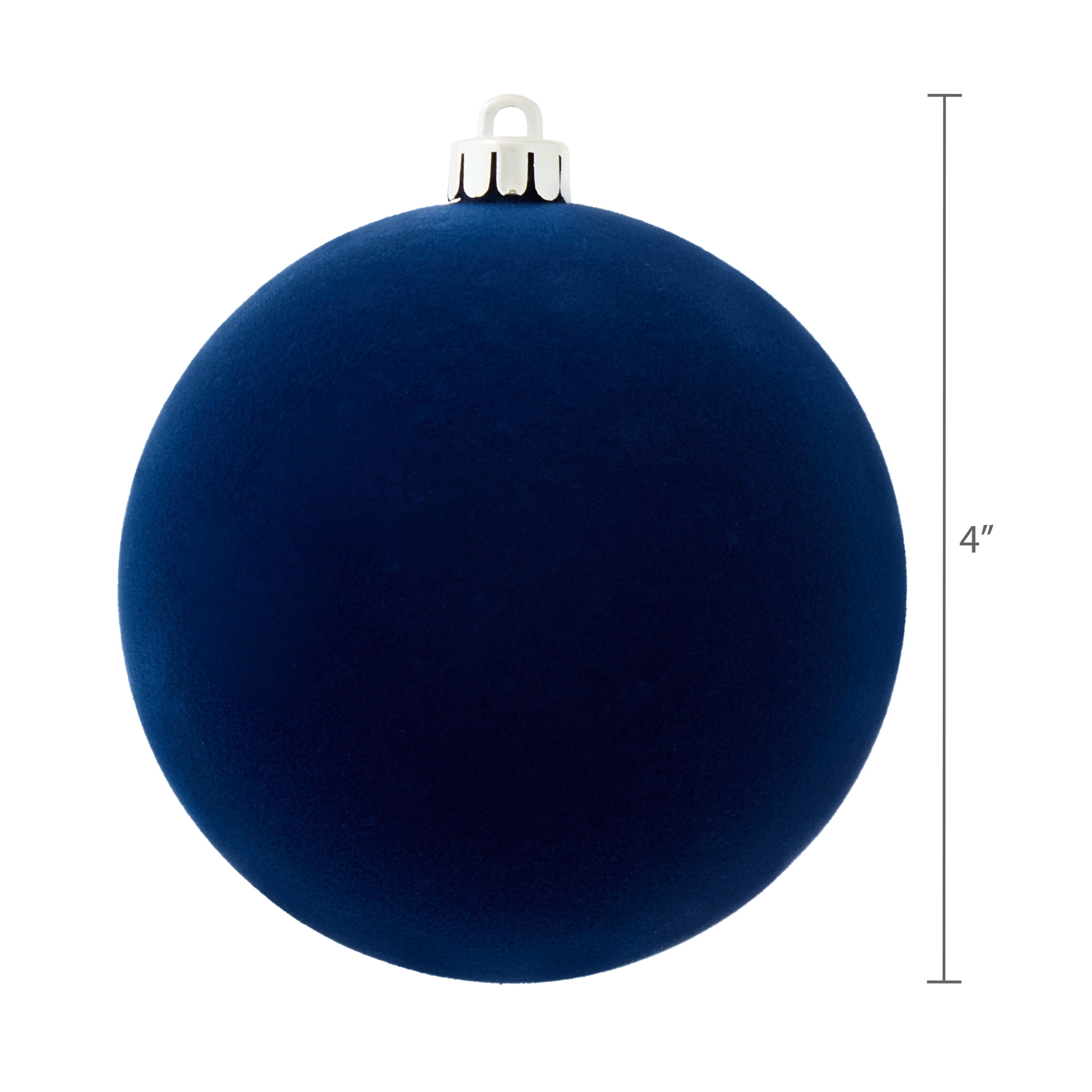 8-Count Navy and Silver Shatterproof Christmas Ornaments, 3.94 in, by Holiday Time