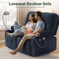 thumbnail image 3 of LOBERFVE Recliner Sofa, Double Reclining Loveseat, 2 Seater Sofa Home Theater Seating, Fabric Recliner Sofa Couches with Storage and Cup Holders, 3 of 7