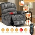 thumbnail image 4 of Tall Man Oversized Dual Motor Power Lift Recliner w/Heat Massage, Large Lay Flat Sleeper Electric Recliner with Extended Footrest for Elderly, Lumbar Pillow, USB & Type-C Ports, Plush-Gray, 4 of 7
