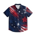 thumbnail image 5 of Hogleaql 4th Of July Hawaiian Shirts for Mens 4th Of July American Flag Graphic Short Sleeve Patriotic Shirts Collared Button Fashion Hawaiian Casual Shirts for Men Watermelon Red L, 5 of 6