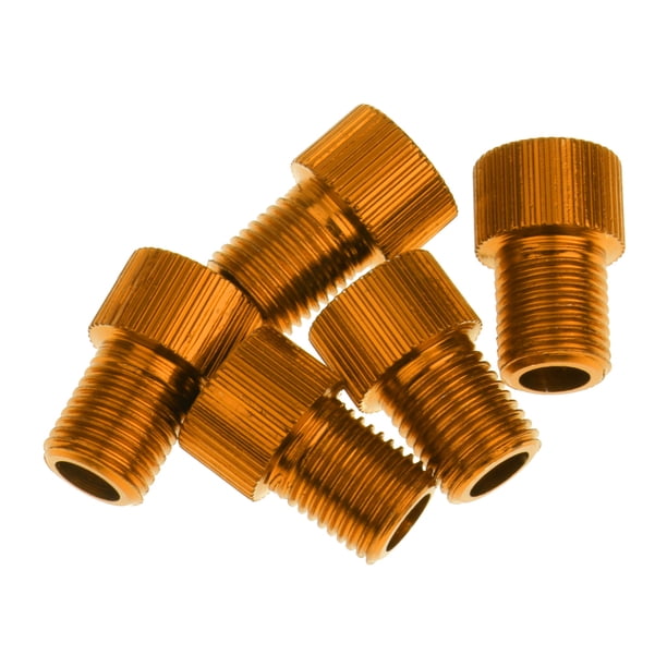 5 Piezas de Aleación de Aluminio Soledad Adaptador Presta a Válvula Bomba Conector Oro