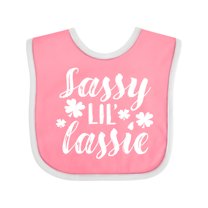 Inktastic Saint Patrick's Day Sassy Lil' Lassie with Shamrocks Boys or Girls Baby Bib