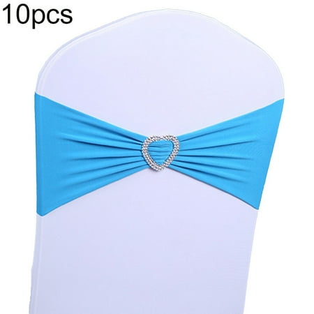 

MOKEJI Chair Cover 10Pcs Elastic Bowknot Band Party Chair Sash Cover Belt Wedding Banquet Decor