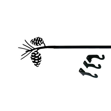 Village Wrought Iron Pinecone Curtain Rod - Large Hardware Included