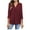 Wine, variant on LEAVINGSUO Winter Clothes Woman Women Casual V Neck Pullover Long Sleeve Solid Color Shirt Blouse Tops