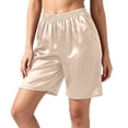 thumbnail image 4 of Costeam Womens Cooling Silky Knit Bermuda Shorts No Pockets Full Elastic High Waist Lightweight Breathable Wrinkle Free Loose Mid Knee Casual Short Bottoms, 4 of 7