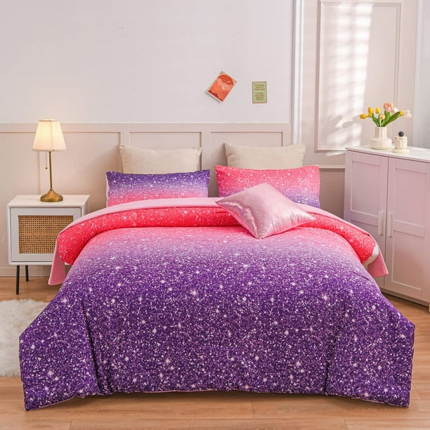 NTBED Galaxy Comforter Set Gradient Glitter Bedding Sets for Teens Boys