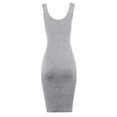 thumbnail image 3 of A2Y Women's Ribbed Knit Sleeveless Scoop Neck Midi Bodycon Dress Heather Grey S, 3 of 4