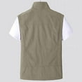 thumbnail image 4 of Puntoco Mens Summer Utility Vest Multi Pockets Fishing Vests Casual Sleeveless Jacket for Hiking Golf Lightweight Khaki 6(XL), 4 of 4