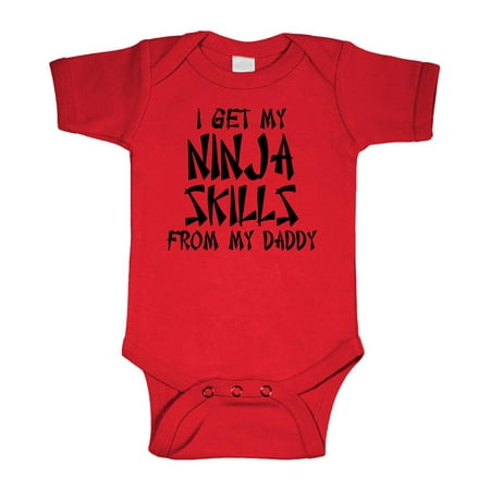 - I GET MY NINJA SKILLS FROM DADDY mma bjj - Cotton Infant Bodysuit