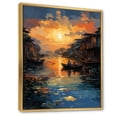 thumbnail image 2 of Designart "Golden Water Passage Dusk " Cityscapes Floater Framed Wall Decor, 2 of 7