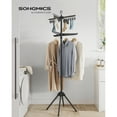 thumbnail image 1 of SONGMICS 2-Tier Clothes Drying Rack, 72-Inch Folding Laundry Drying Rack with 3 Rotatable Arms for Hangers, 24 Clips, Stainless Steel, for 27 Pieces of Clothes, Black, 1 of 6