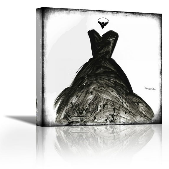 Black Dress II - Contemporary Fine Art Giclee on Canvas Gallery Wrap - wall décor - Art painting - 36 x 36 Inch - Ready to Hang