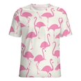 thumbnail image 5 of Flamingo Pattern Women's T-Shirt Short Sleeve T Shirts Tops Tee Ladies Loose T, 5 of 6
