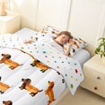 thumbnail image 3 of Homewish Hot Dog Dachshund Twin Comforter Sets,Cute Cartoon Puppy Bedding Set,White,Polkadot Reversible,2 Pieces,1 Comforter and 1 Pillowcase, 3 of 7