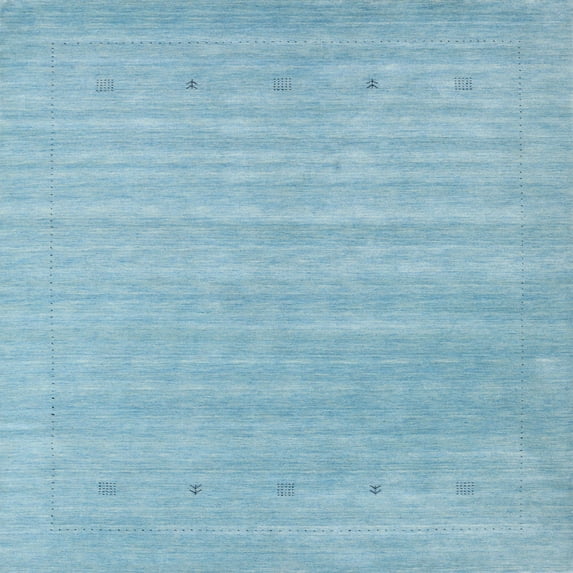Ahgly Company Indoor Square Contemporary Sky Blue Abstract Area Rugs, 5' Square