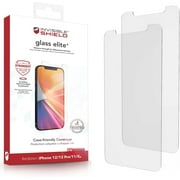 ZAGG InvisibleShield Glass Elite+ Plus Screen Protector for iPhone 12 and iPhone 12 PRO Strongest Tempered Glass, Smudge-Free ClearPrint, Extreme Shatter, Impact and Scratch Protection - 2 PACK
