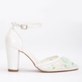 thumbnail image 1 of Ivy - Zapatos de boda con encaje floral 3D color marfil crema 23 CM, 1 of 5