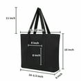 thumbnail image 2 of Muka Large Canvas Tote Bag with Outer & Inner Pocket, 21.5 x 16 x 6 Inch Black Grocery Shopping Bag, 2 of 6