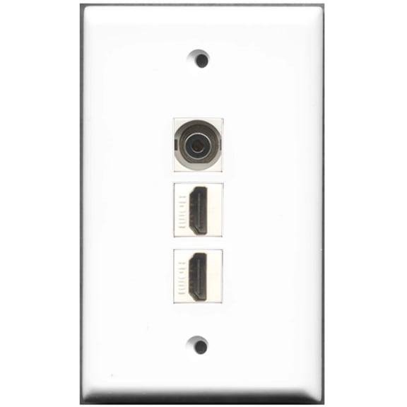 Ultra Spec Cables 2 Port HDMI 1 3.5mm Wall Plate w/Female/Female Jacks