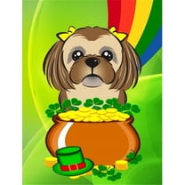 Chocolate Brown Shih Tzu St. Patrick's Day Flag Garden Size BB1993GF