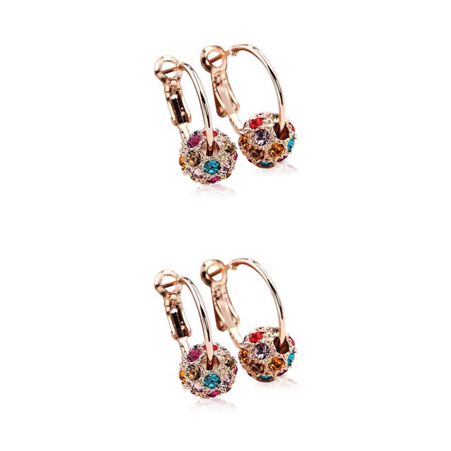 Pendientes de aro Qarigey con diamantes de imitación Cuentas de color