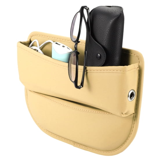 Unique Bargains Universal Car Seat Gap Filler Front Seat Gap Filler Car Seat Gap Organizer Car Storage Accessories for Key, Coin, Card, Phone, Leather, Beige