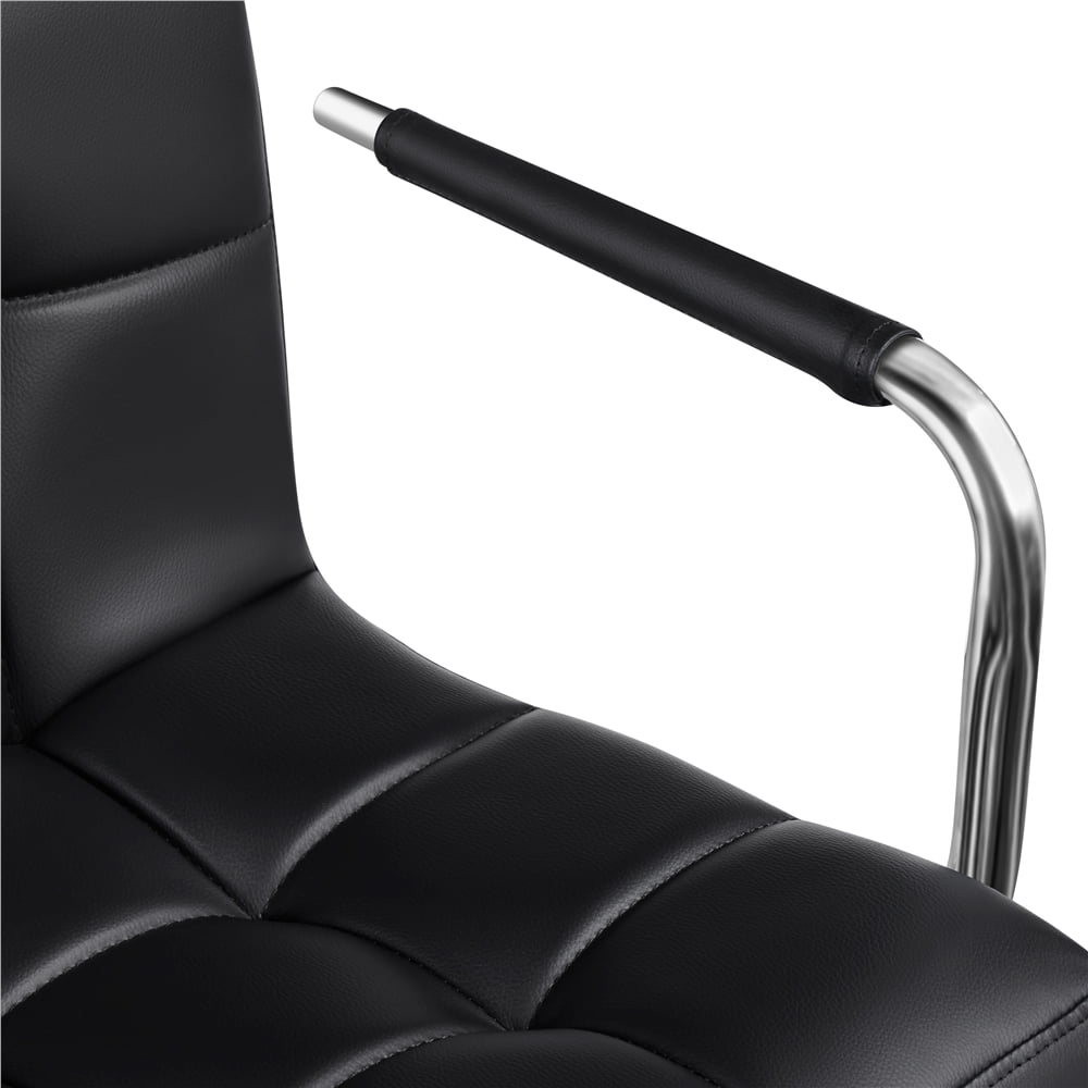 Yaheetech PU Leather Bar Stools with Armrests and Footrest, Set of 4, Black