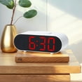 thumbnail image 2 of REGALWOVEN Oval Alarm Clock with Nightlight, Dimmable, 12/24H,USB Port, Wireless Charging, Decorate for Bedroom 7.1 x 3.1 x 2.4 inch Red, 2 of 6