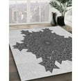 thumbnail image 3 of Ahgly Company Machine Washable Indoor Round Transitional Carbon Gray Area Rugs, 4' Round, 3 of 7