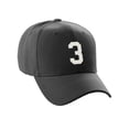 thumbnail image 3 of Daxton Structured Baseball Hat Cap Curved Visor Custom Team Number - Black Hat,White 3, 3 of 3