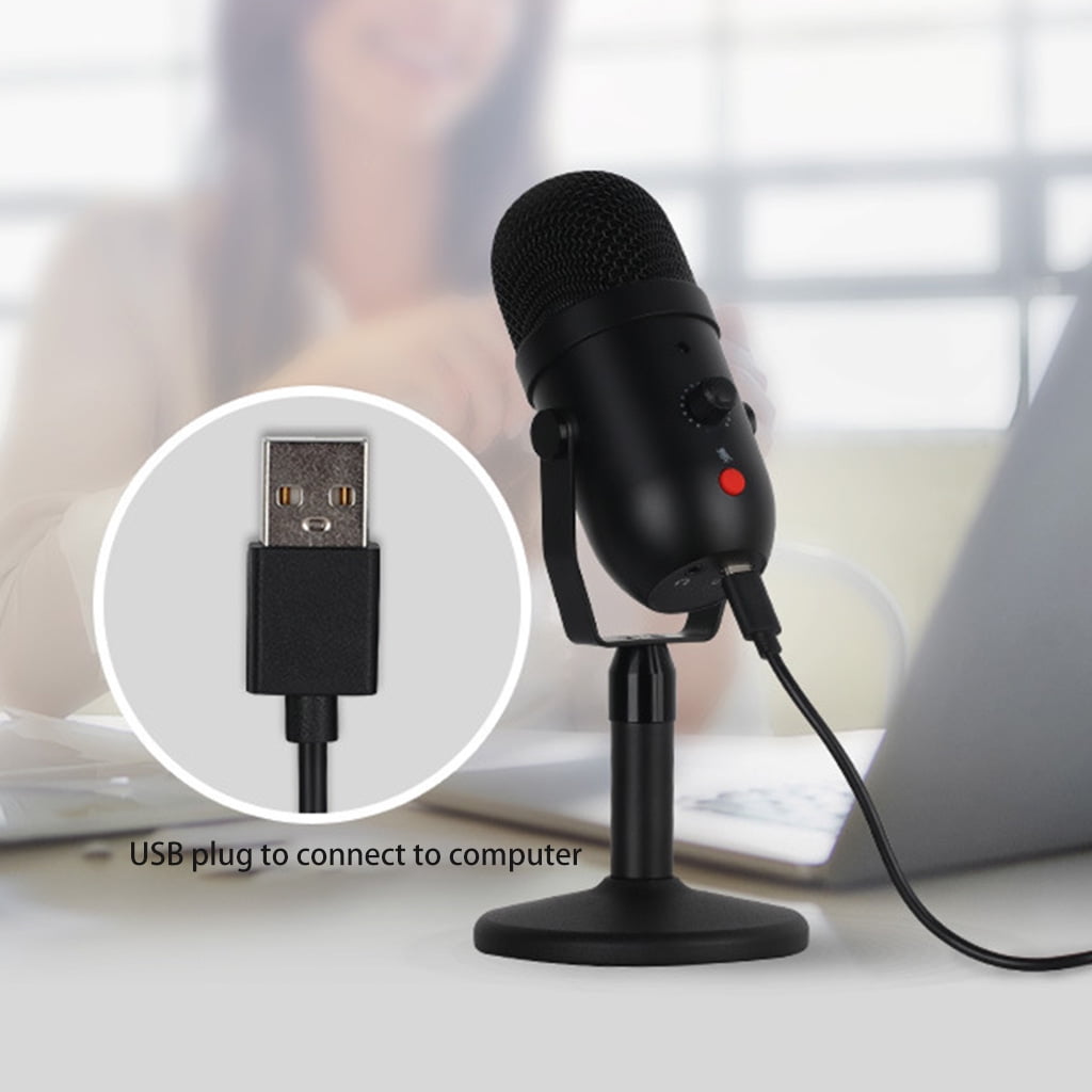 Zeiwohndc Condenser Microphone with Heart-Shaped Voice Picking Up and One Click Mute