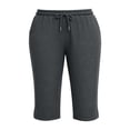 thumbnail image 4 of FRSASU Capris Pants for Women Casual Summer Spring Side Slit Loose Fit Drawstring Elastic High Waist Soft Cropped Trousers Dark Gray, 4 of 4