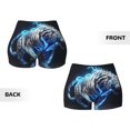 thumbnail image 5 of Picia Futuristic Blue Light White Tiger Printed Workout Shorts for Women Seamless Scrunch Butt Lifting High Waisted Yoga Gym Booty Running Moisture-wicking Short Pants-Medium, 5 of 9