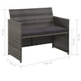 thumbnail image 5 of vidaXL 4 Piece Garden Lounge with Cushions Set Poly Rattan Gray, 43909, 5 of 7