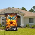 thumbnail image 2 of Amhnf Stained Glass Dragonfly Garden Flag Welcome Flower Art For Home Outdoor Garden Yard Decor 12x18 inch, 2 of 5