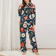 thumbnail image 3 of Kll Holiday Christmas Cookies Print Women'S Long Sleeve Pajamas With Pants Sleepwear Loungewear 2 Set-Small, 3 of 9