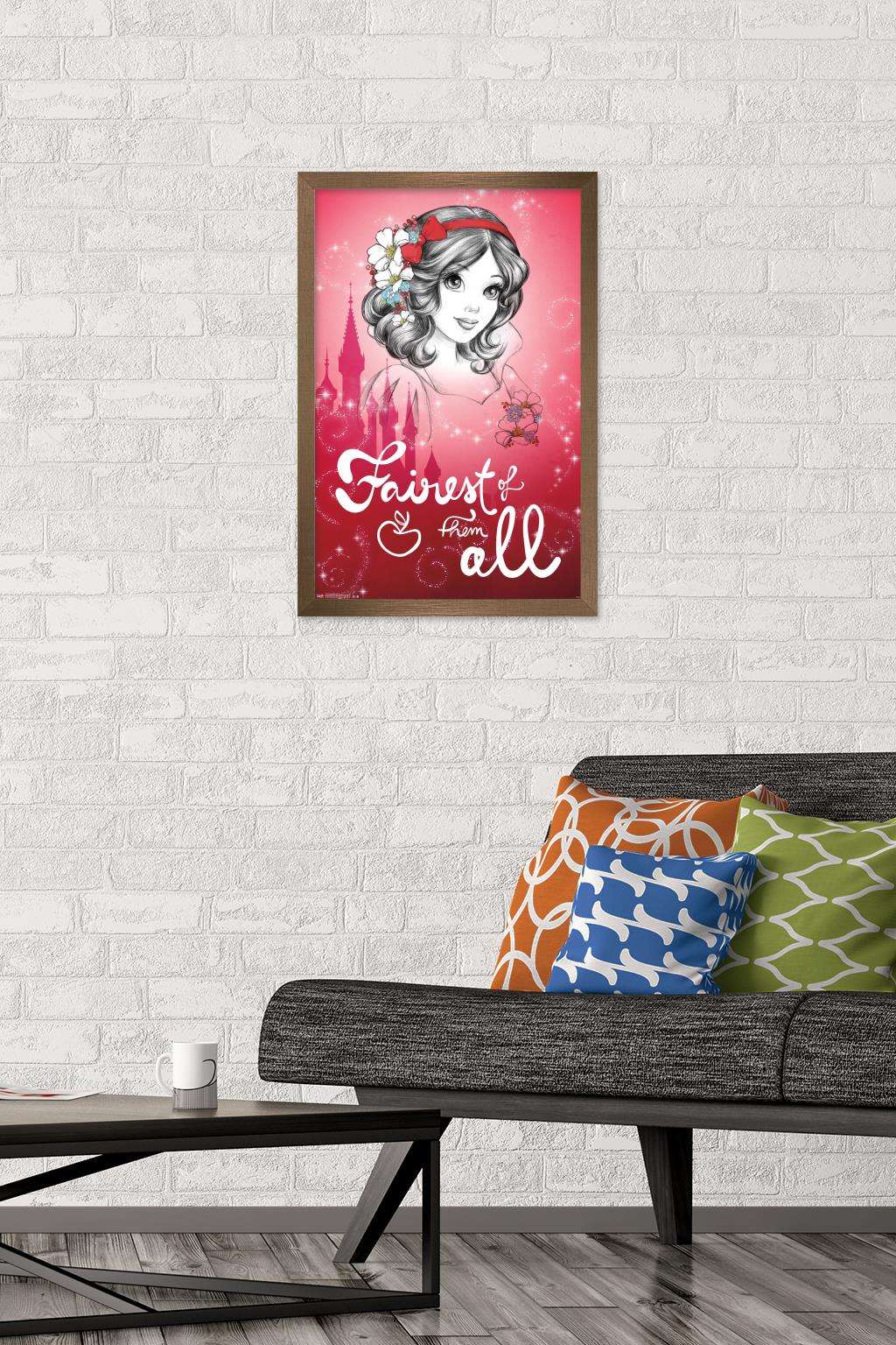 Disney Snow White and the Seven Dwarfs - Fairest of them All Wall Poster, 14.725" x 22.375", Framed