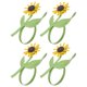 thumbnail image 1 of GOOHOCHY 4 servilleteros con forma de flor para mesa de comedor, de aleación, con hebillas de girasol, para decoración de mesa., 1 of 8