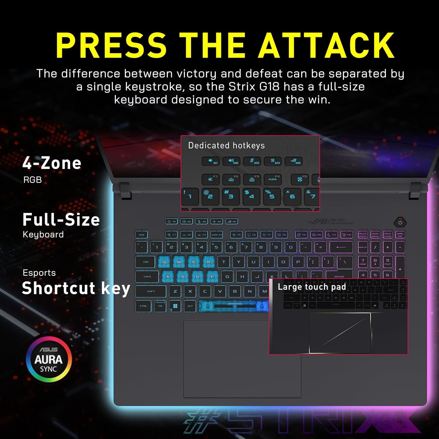 ASUS ROG Strix G18 18" 144Hz WUXGA Gaming Laptop, Intel i9-14900HX, GeForce RTX 5070, 16GB RAM, 2TB Storage (1TB SSD+1TB Docking Station), 4-Zone RGB Backlit Keyboard, FHD IR Camera, Win 11, Gray