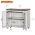 thumbnail image 2 of WAMPAT Buffet Server Table, Accent Sideboard with Glass Door & Storage, Console Table for Kitchen, Dining Room, Living Room, Rustic White, 33.9", 2 of 8