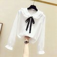 thumbnail image 6 of CAUYDY Collared Shirts for Girls Tween Long Sleeve Button Down Fly Sleeve Blouse, School Uniform Top for Fall Winter Daily Wear Black Sizes 11-12 Years, 6 of 6
